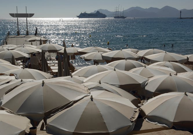 Umbrellas South of France coast