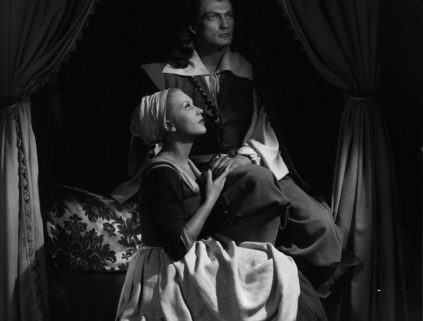 black & white;format portrait;male;female;film;film actress;film dress formal wear gown adult bride female person woman lady portrait