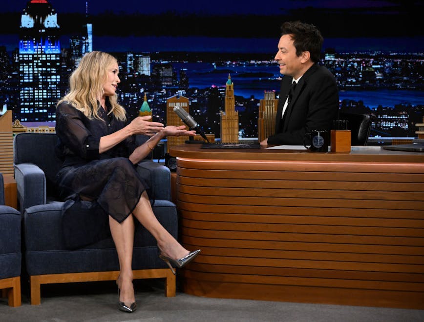 Comedian Chelsea Handler during an interview with host Jimmy Fallon on Tuesday, May 14, 2024.