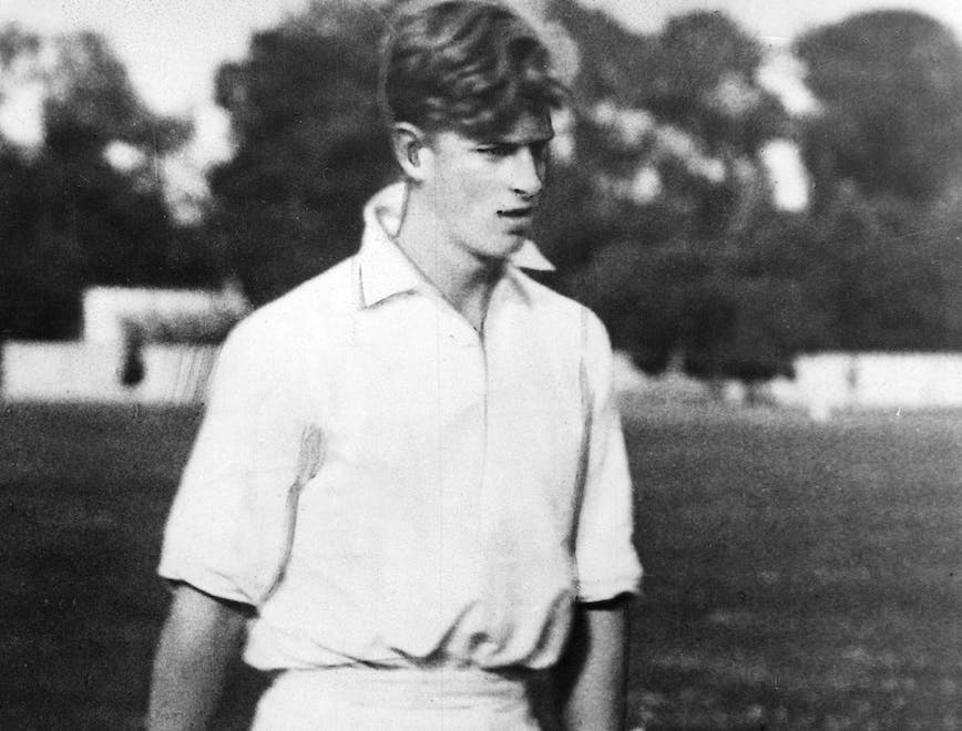 Prince Philip playing cricket