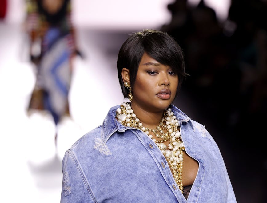 plus-size models: Precious Lee walking the runway for Moschino Spring/Summer 2024.