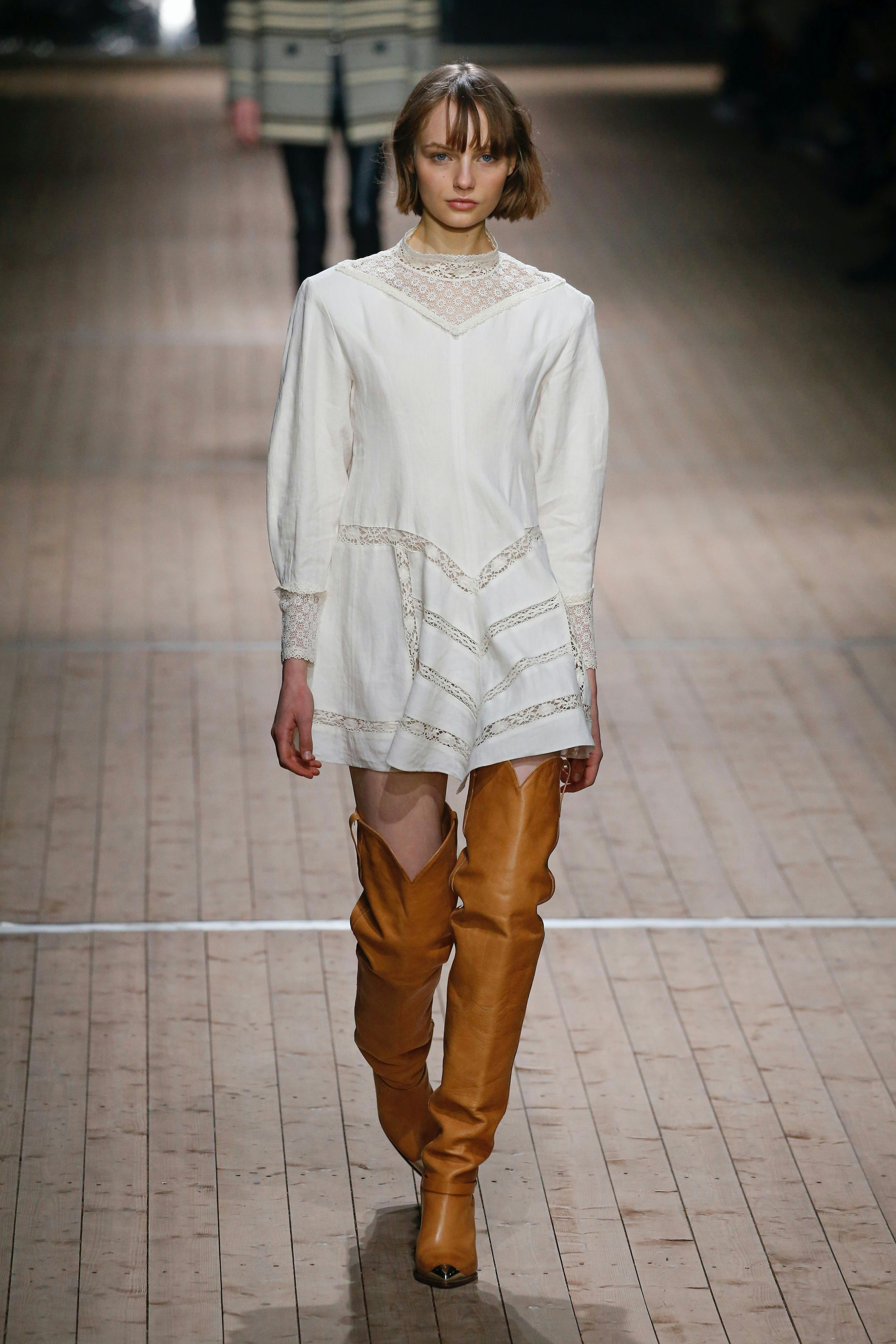 isabel marant ready to wear fall winter 2018 -19 paris february march 2018 clothing apparel person human sleeve footwear blouse boot