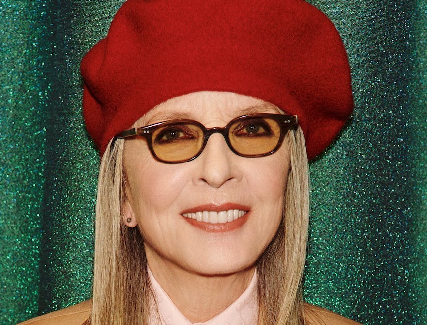 Diane Keaton photographed by Harmony Korine for Gucci's "Beloved" campaign.