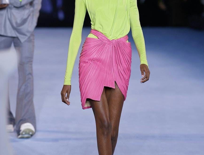 skirt clothing apparel fashion person human runway