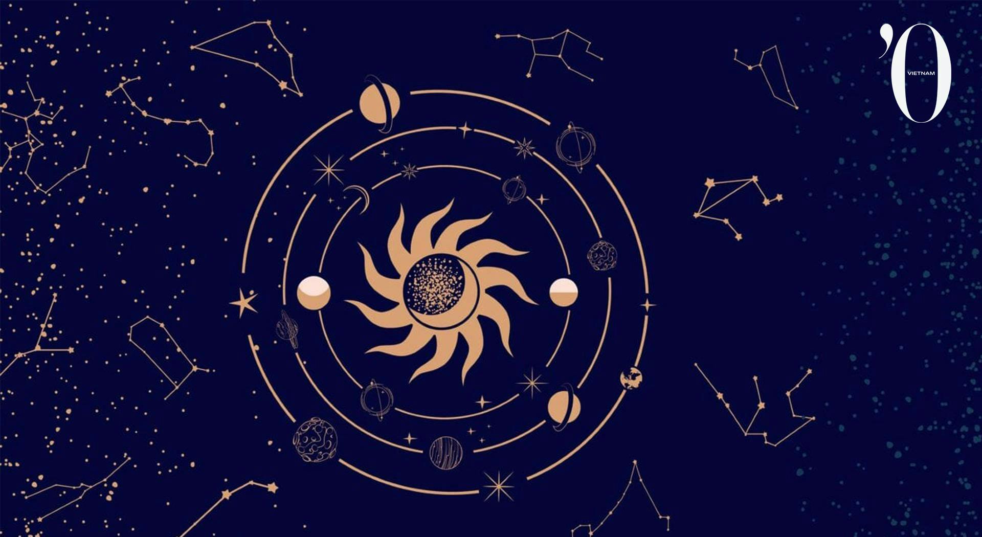 Getty Images, astrology zodiac chart on a bue background