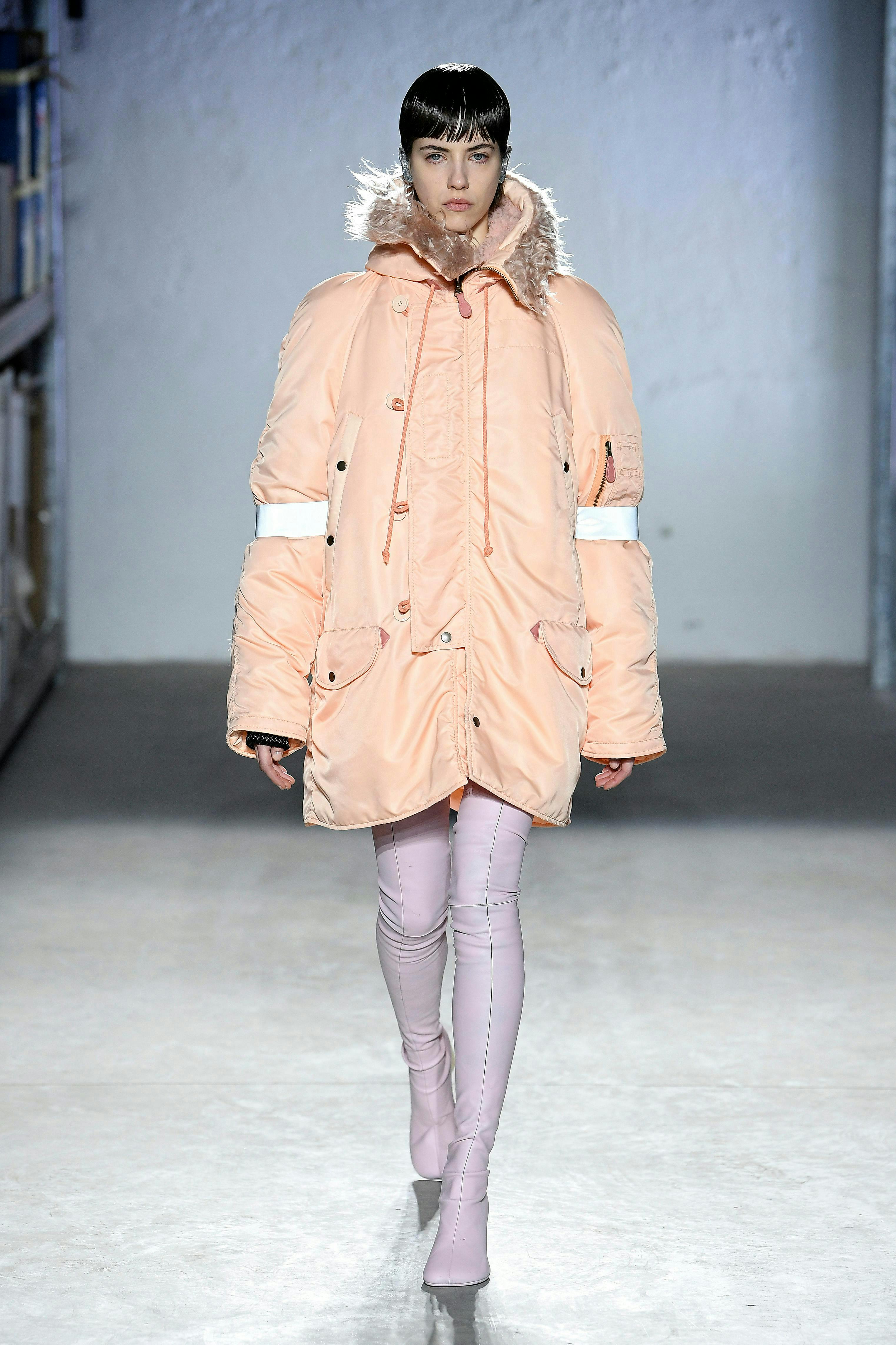 milan coat clothing apparel person human runway