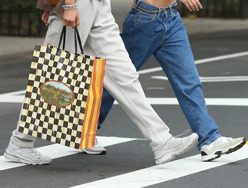 bella hadid stepping out in soho with saloman sneakers