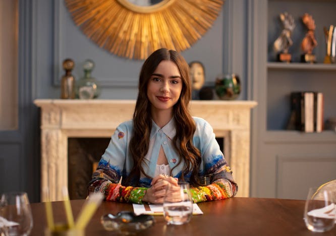 Lily Collins as Emily Cooper in Emily in Paris.
