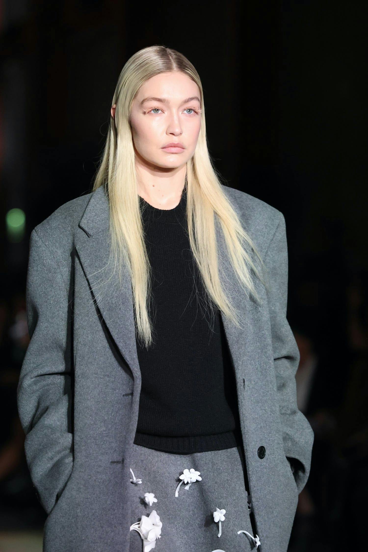 milan blonde person coat woman adult female fashion long sleeve jacket formal wear