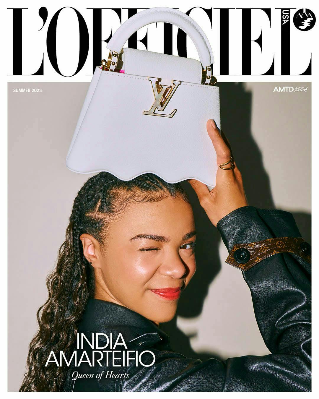 India Amarteifio on the cover of L'Officiel USA.