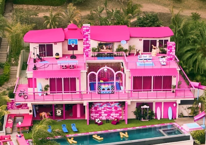 Barbie Malibu DreamHouse on Airbnb, hosted by Ken (Ryan Gosling) to promote new Barbie film.