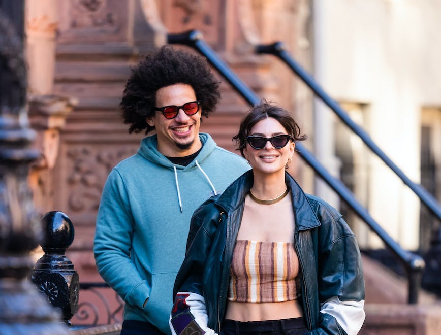 Emrata and Eric Andre walk in New York.