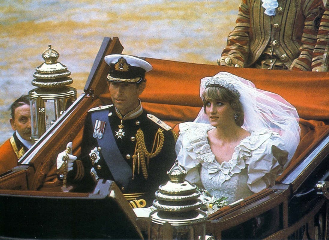 Princess Diana Wedding Dress; Princess Diana's wedding dress in her wedding to King Charles III.