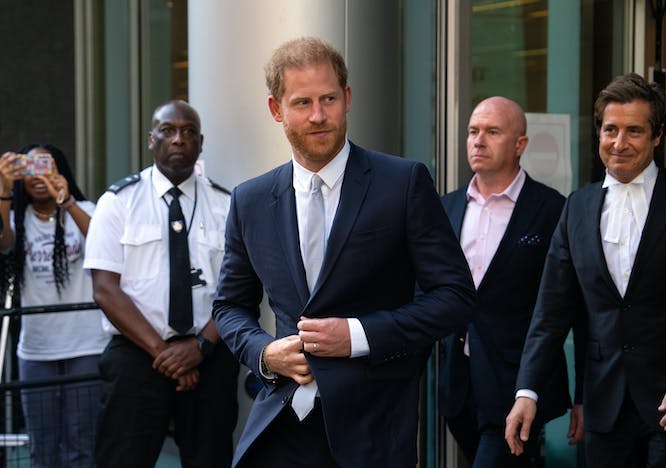 Prince Harry lawsuit; Prince Harry leaving after giving evidence at the Mirror Group Phone hacking trial for his lawsuit against 'The Sun,' set to be seen in court this January.