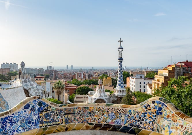 view of park guell Barcelona, Spain