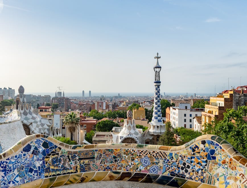 view of park guell Barcelona, Spain