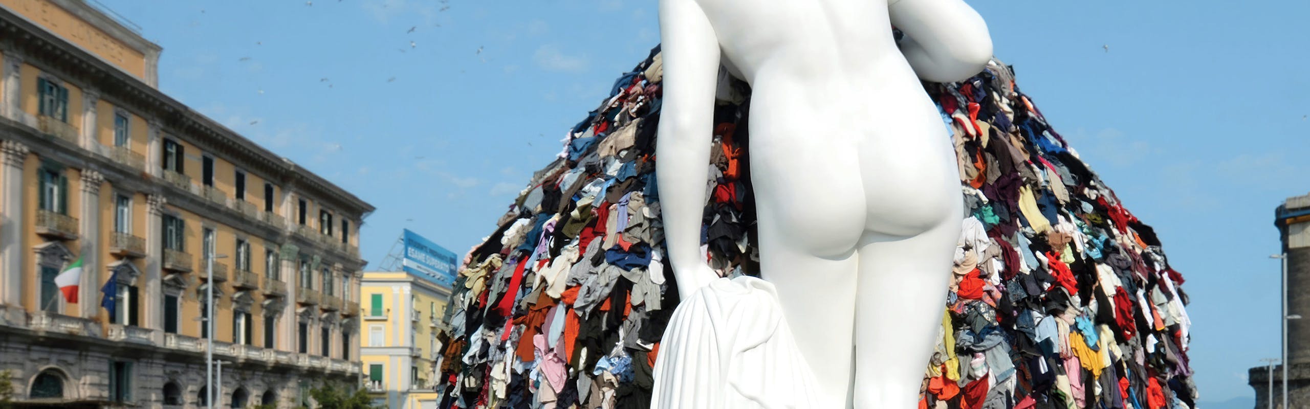 Art installation, rags, colorful, artist installation in Italy