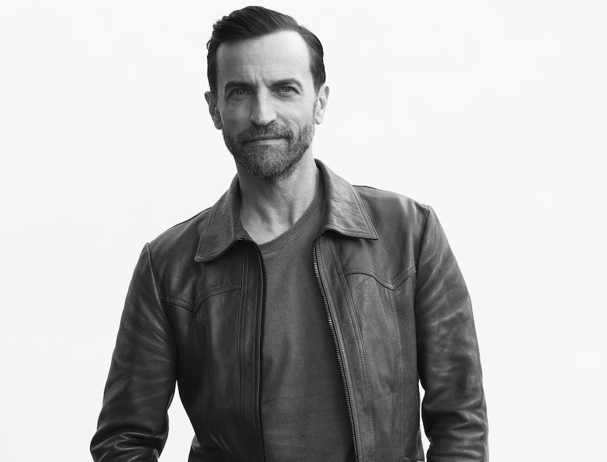 Nicolas Ghesquière wearing leather jacket and jeans