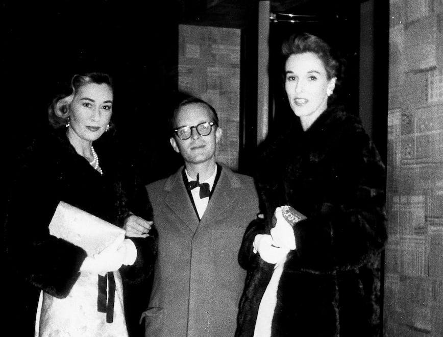 Truman Capote with Jean Murray Vanderbilt and Babe Paley. Photo by Ullstein Bild courtesy of Getty Images.
