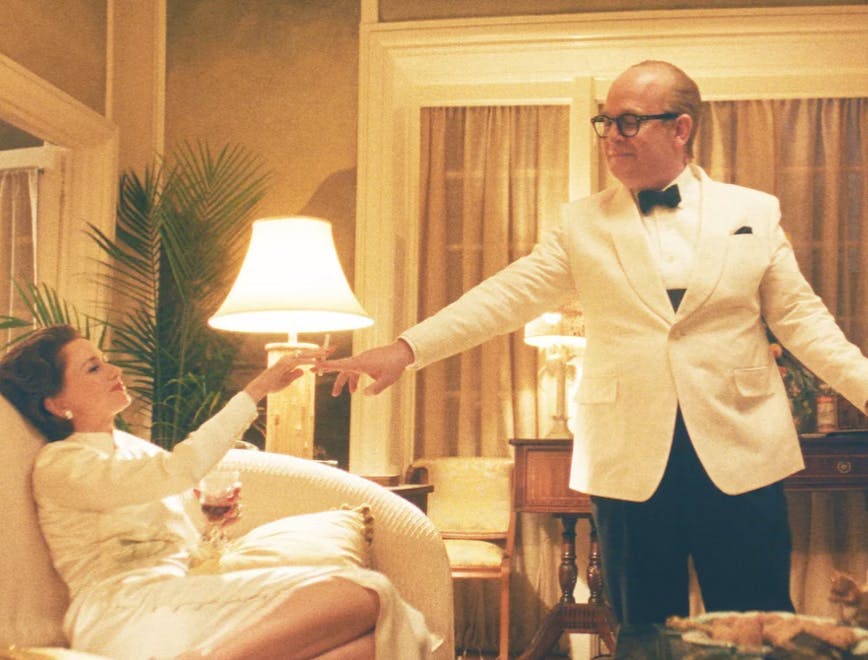 Naomi Watts and Tom Hollander in Feud: Capote vs. The Swans