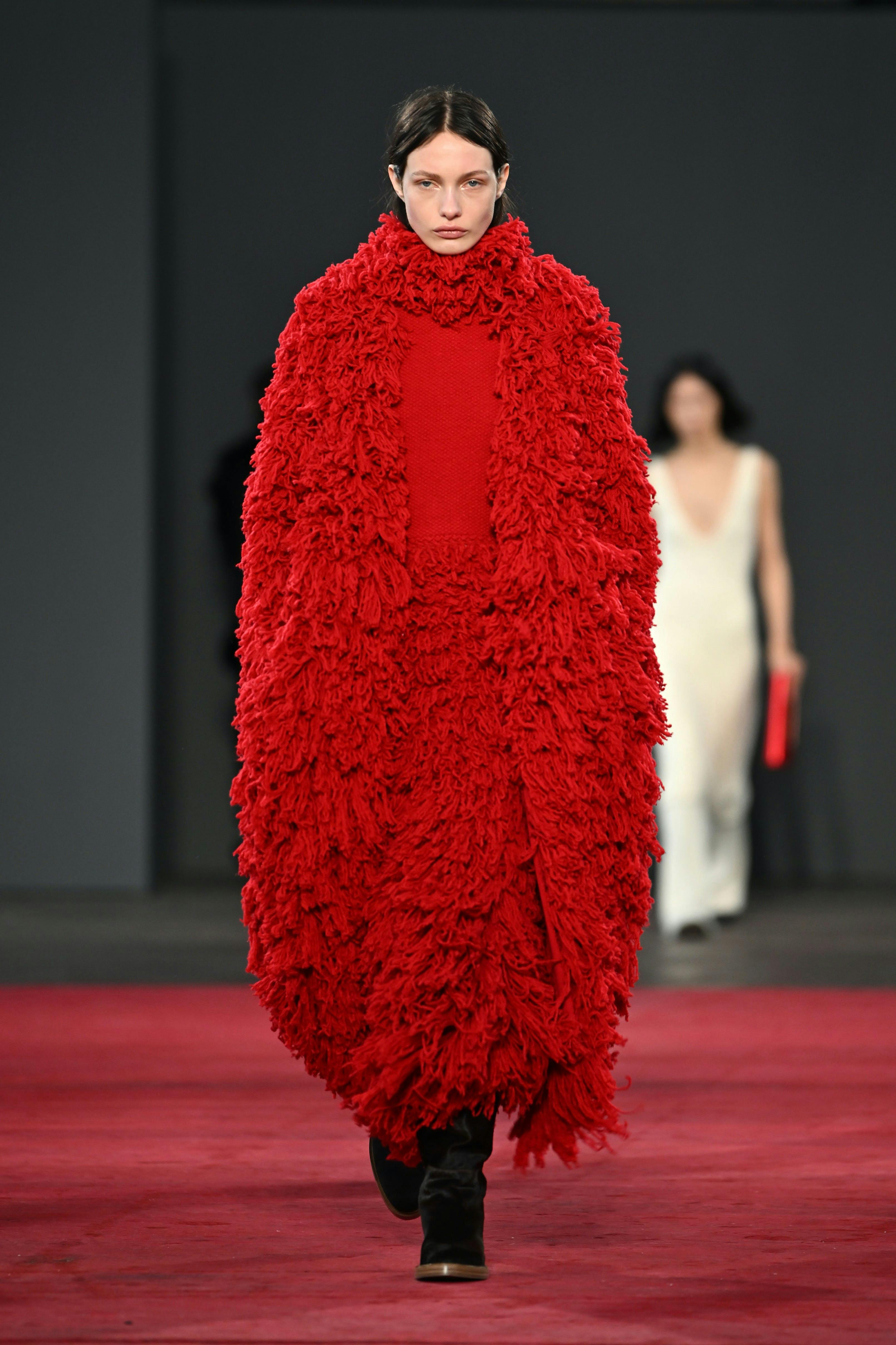 oversized red coat
