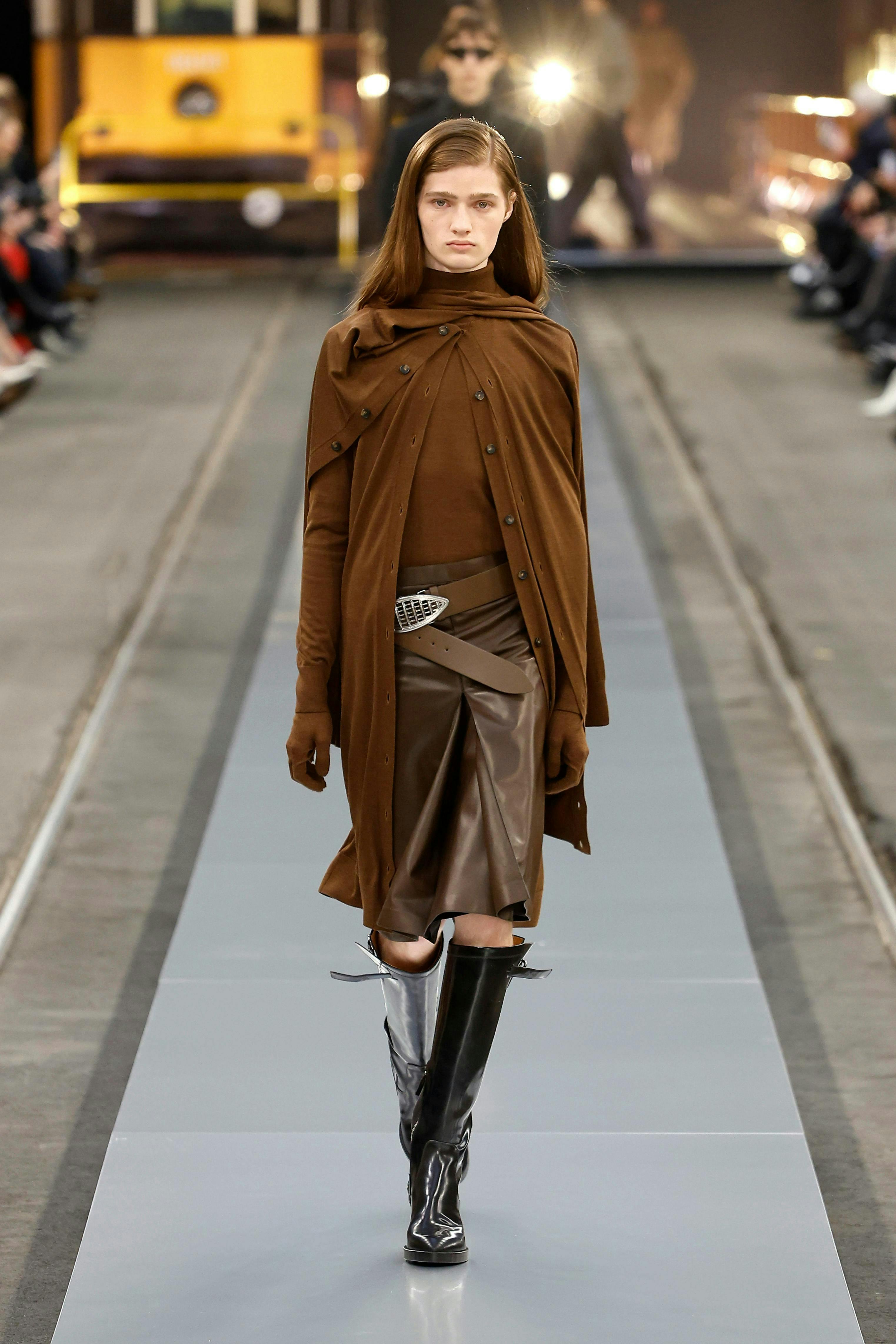milan fashion clothing coat adult female person woman long sleeve sleeve shoe