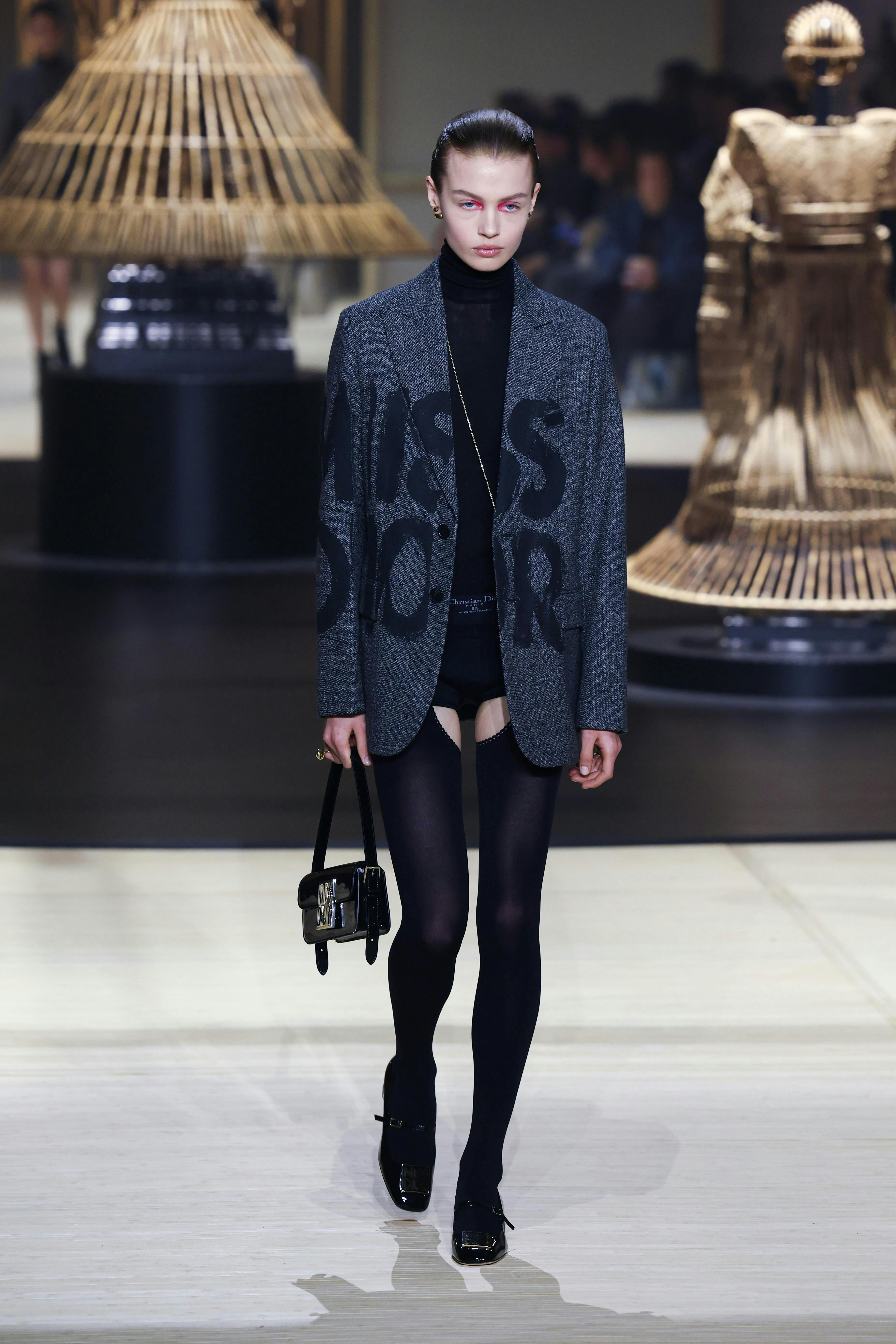 paris fashion handbag blazer coat adult male man person long sleeve high heel