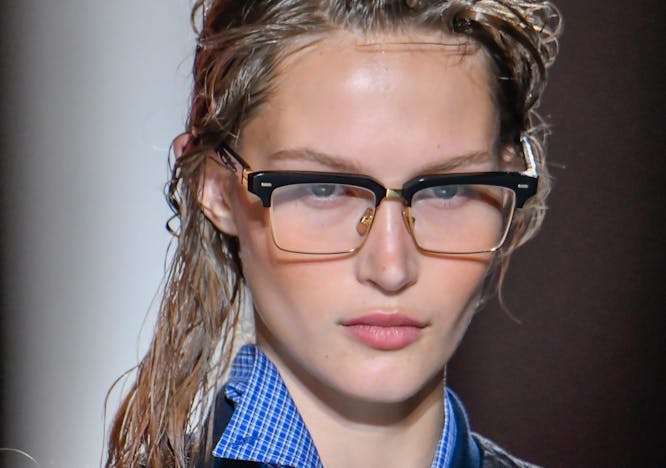 paris blonde hair person accessories glasses face portrait formal wear coat tie