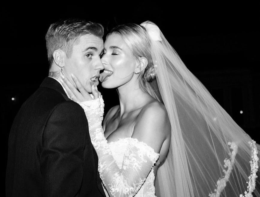best men's weddings rings bands: Justin and Hailey Bieber's Wedding.